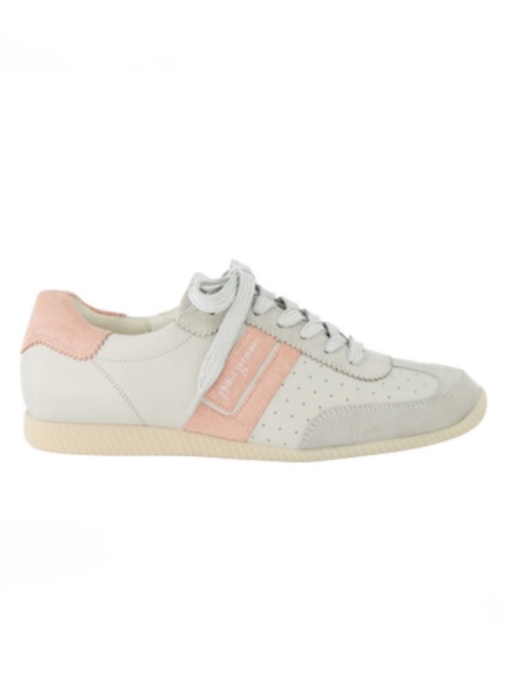 Leather Sneaker. Color: Light gray/sun-kissed combo. Never used. In box